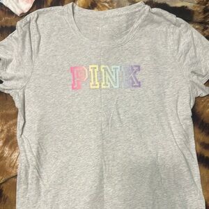 T-Shirt with Multicolor 'PINK' Design